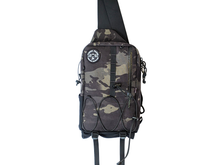 Load image into Gallery viewer, Black multicam tenkara tactical sling pack
